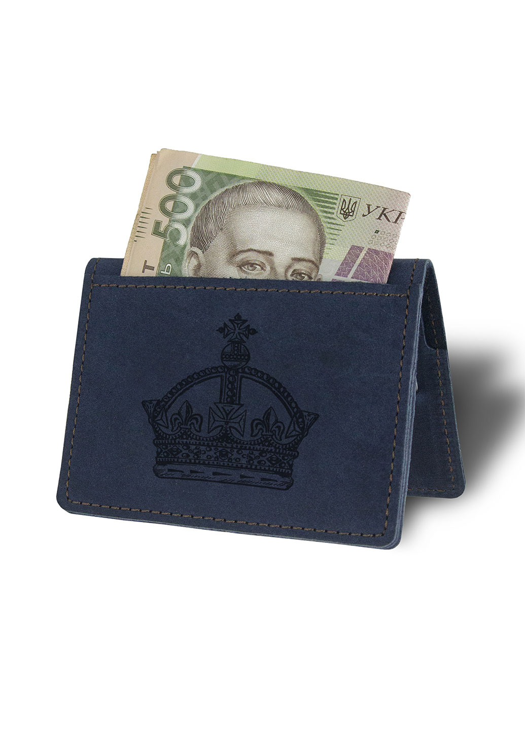 Кожаный Мини кошелек-картхолдер BermuD синий B 30-18S-15-12